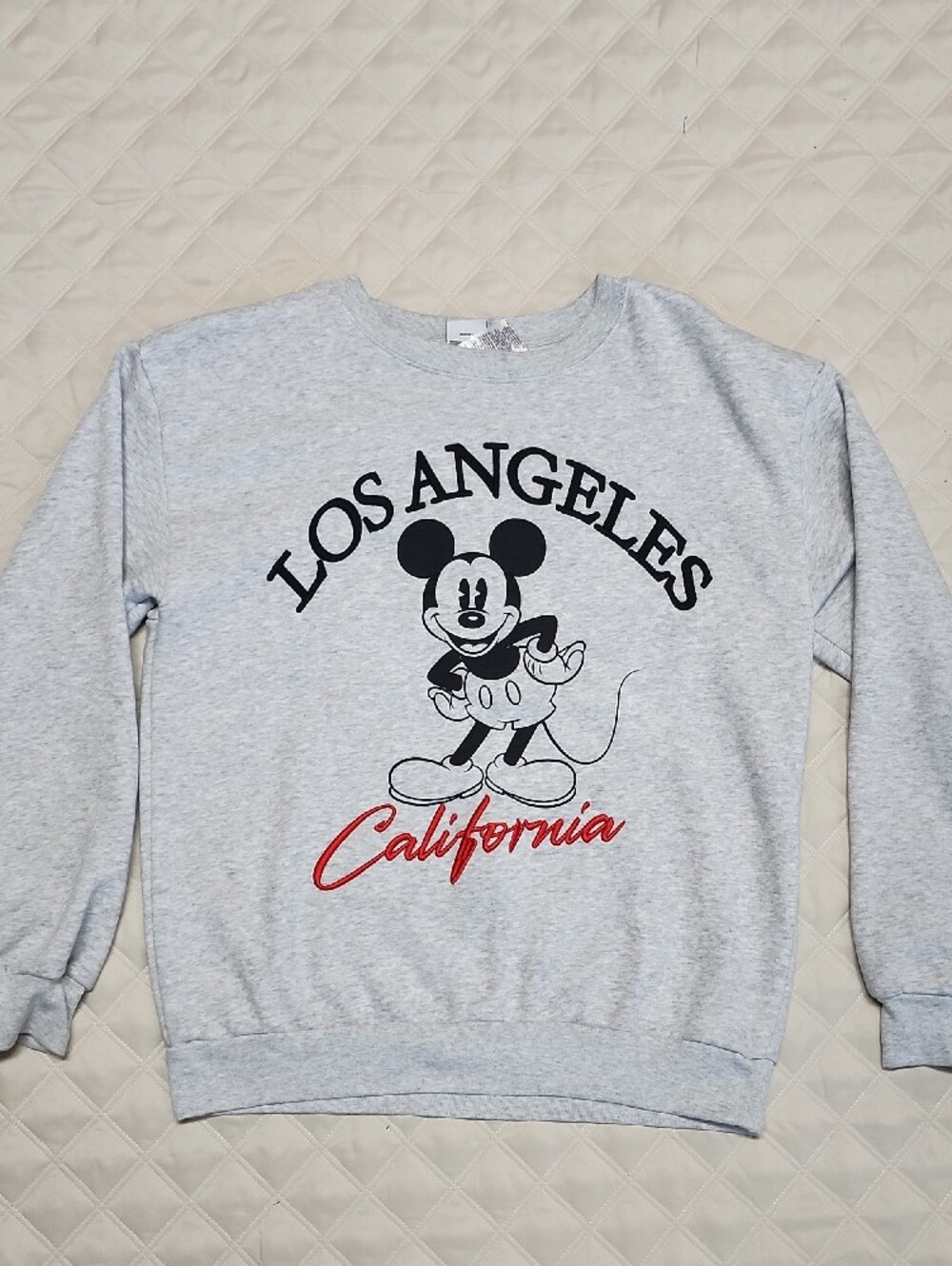 Disney Mickey Mouse Los Angeles California Gray Sweatshirt Large